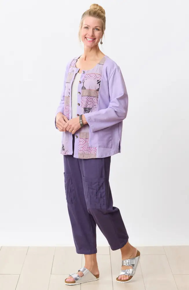 Agra Jersey Knit Barrel-Leg Pant