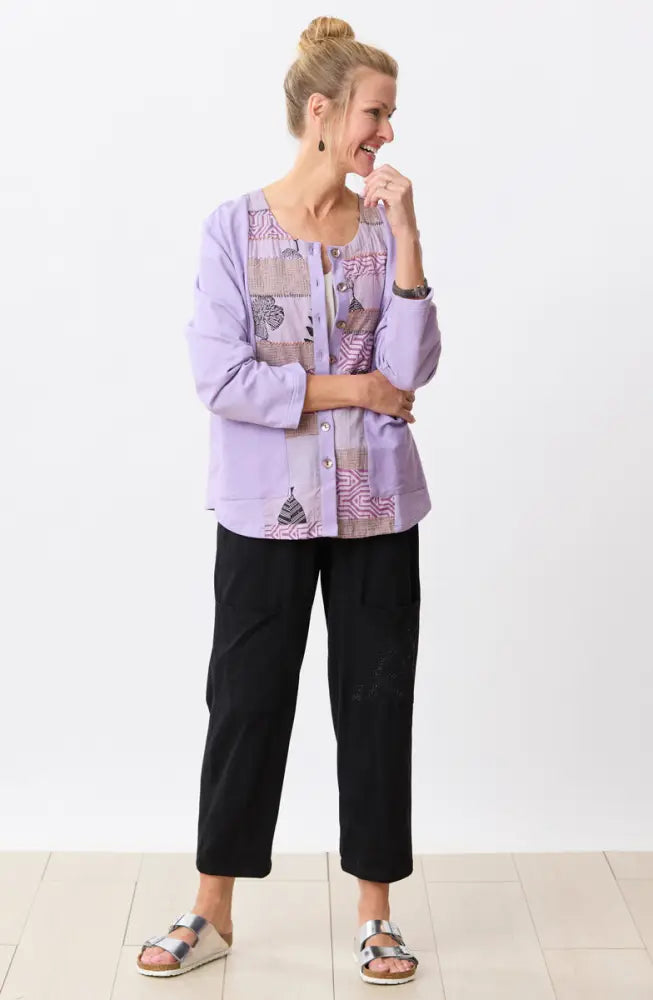 Agra Jersey Knit Barrel-Leg Pant