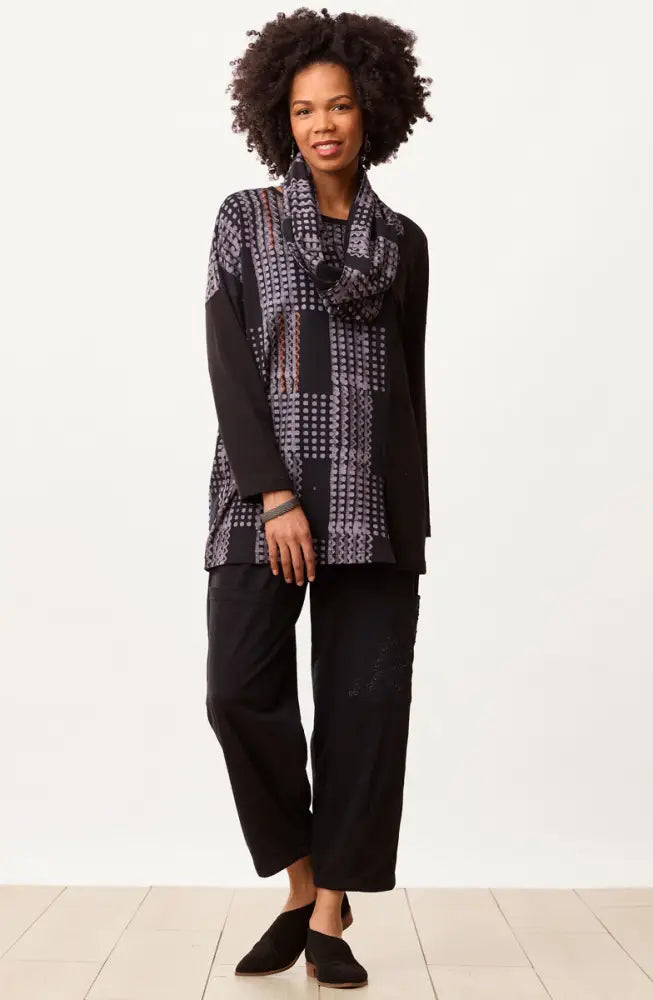 Agra Jersey Knit Barrel-Leg Pant