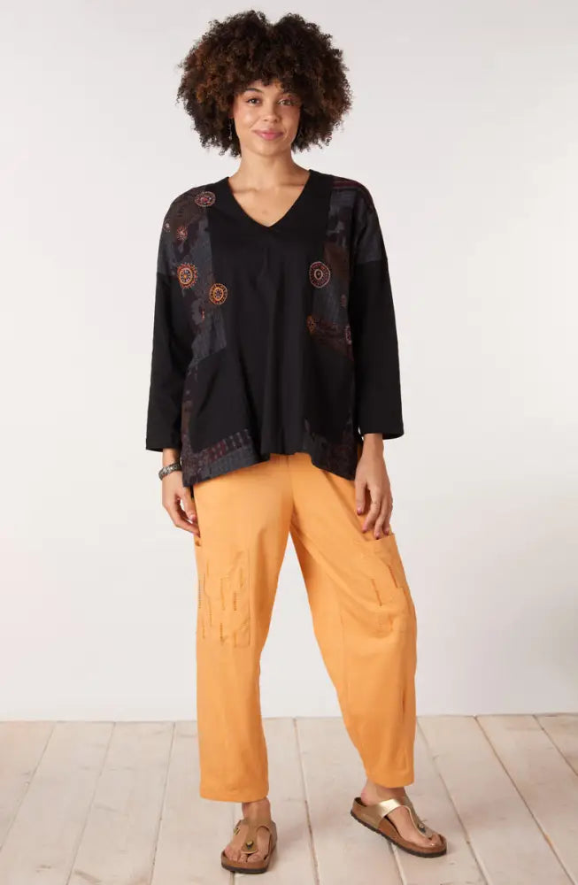 Agra Jersey Knit Barrel-Leg Pant