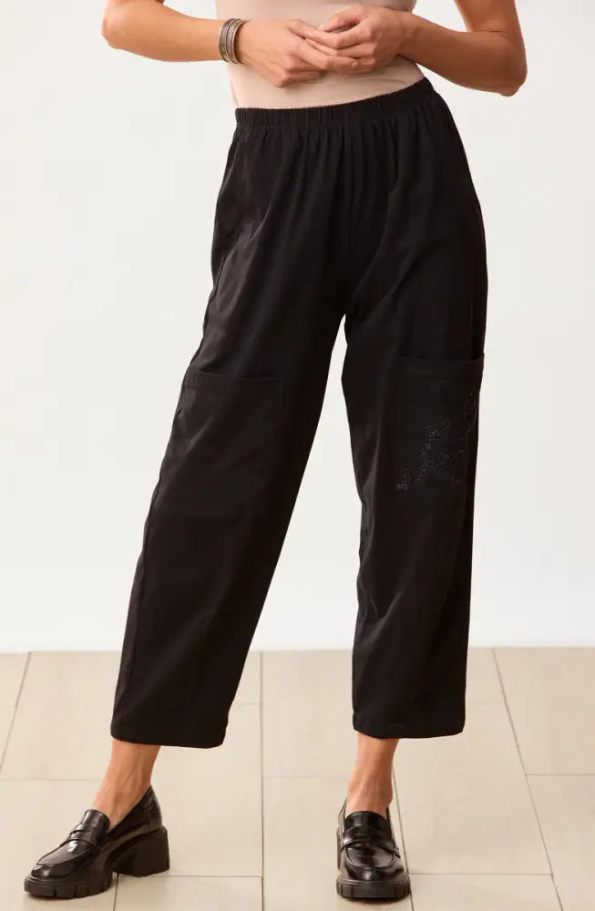 Agra Jersey Knit Barrel-Leg Pant
