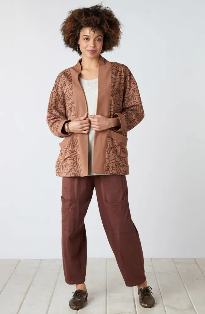 Agra Jersey Knit Barrel-Leg Pant