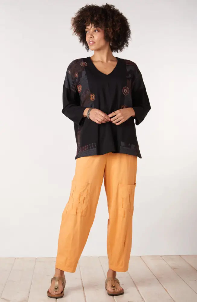 Agra Jersey Knit Barrel-Leg Pant - Mango lassi / PS (6-8)