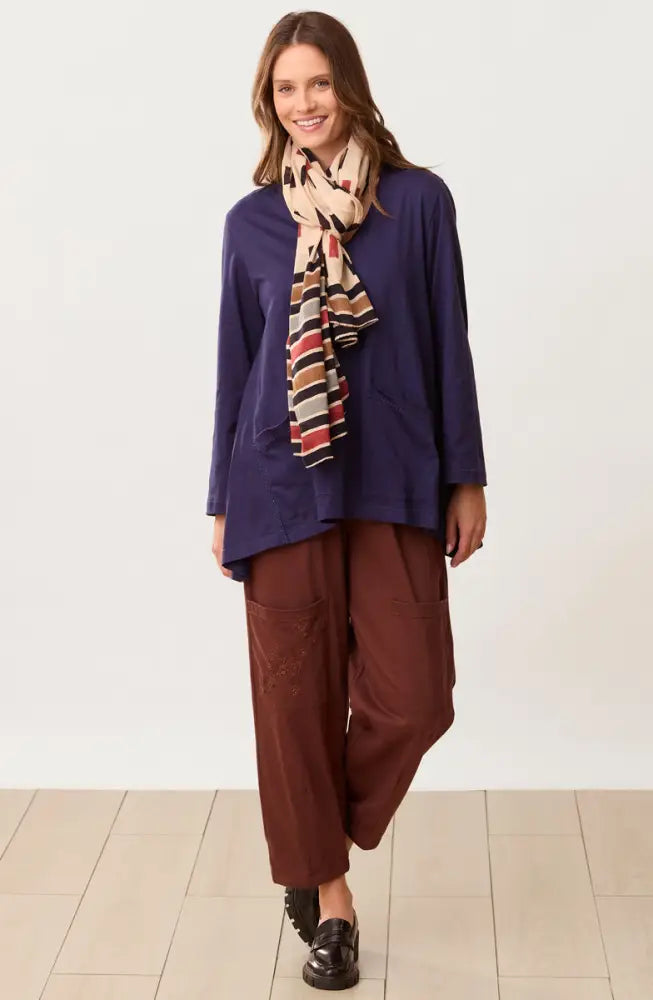 Agra Jersey Knit Barrel-Leg Pant - Redwood / PS (6-8)
