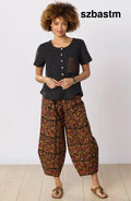 Dhulia Drawstring Lantern-Leg Pant - Black/Multi - Black/Multi / PS (6-8)