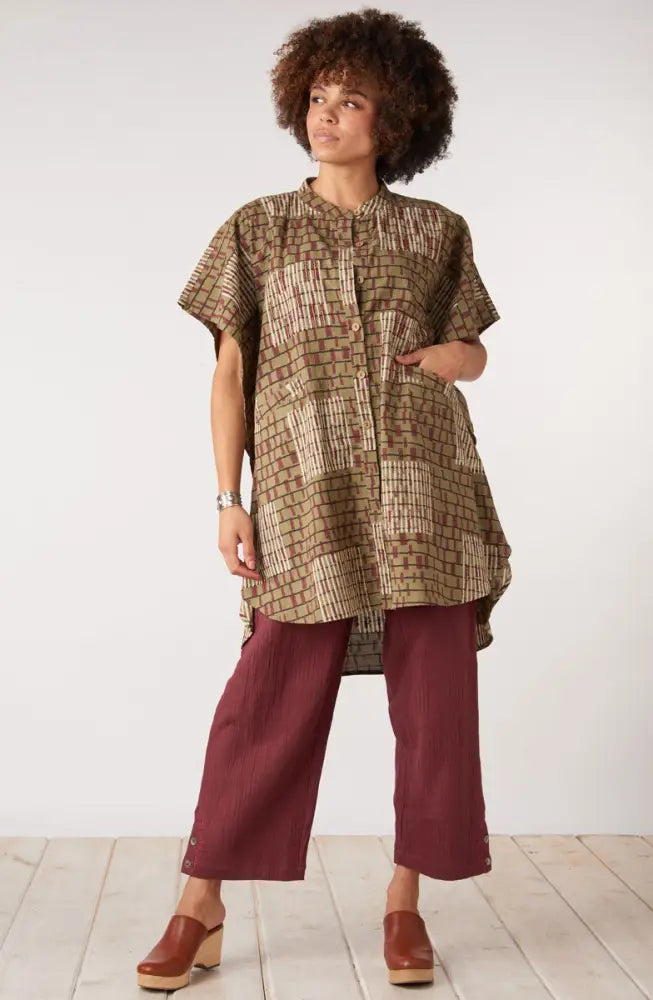 Kesari Cotton Dobby Gauze Crop Pant