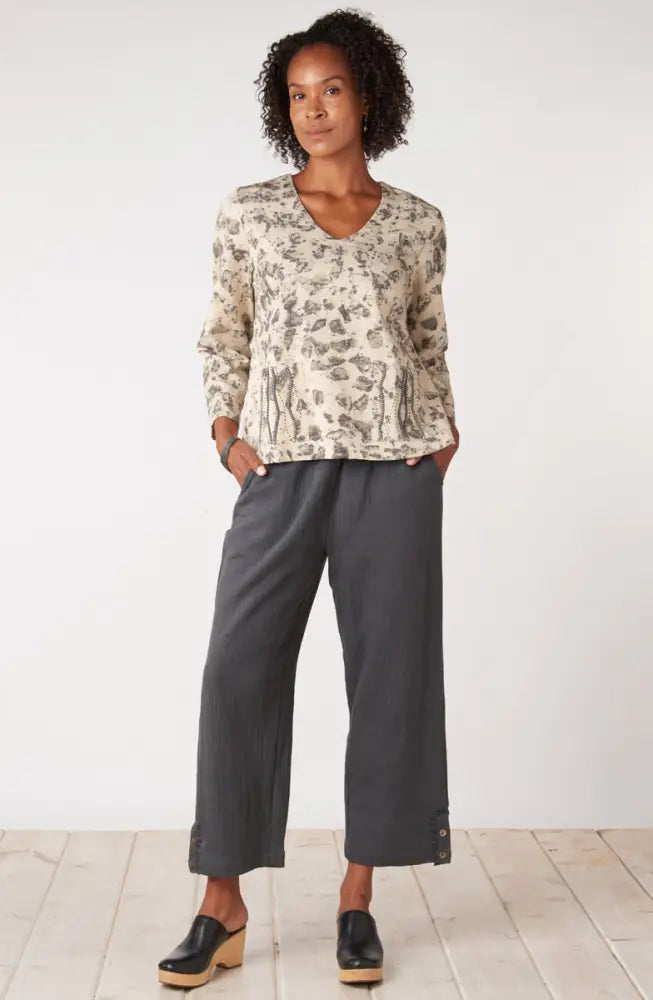 Kesari Cotton Dobby Gauze Crop Pant