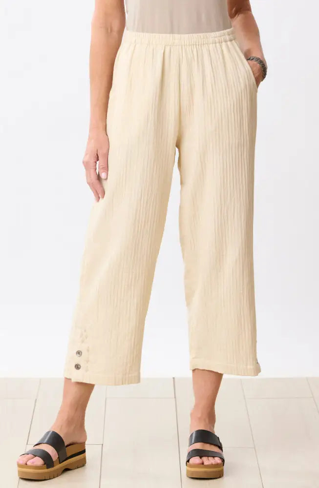 Kesari Cotton Dobby Gauze Crop Pant