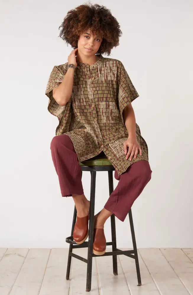 Kesari Cotton Dobby Gauze Crop Pant