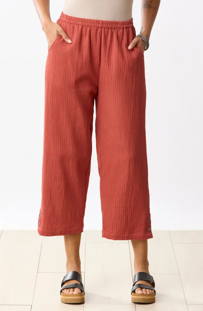 Kesari Cotton Dobby Gauze Crop Pant
