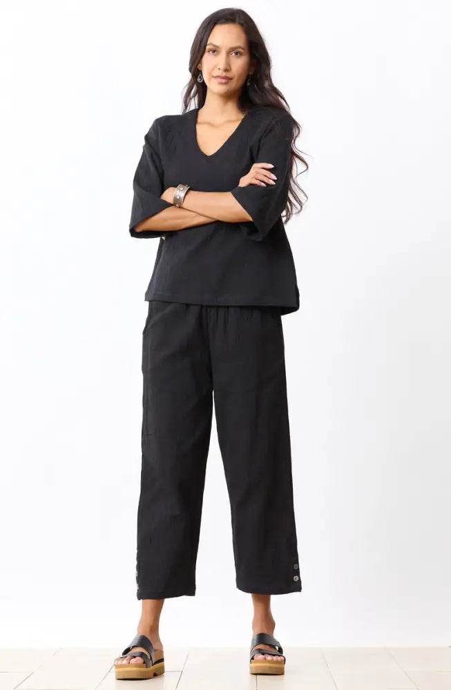 Kesari Cotton Dobby Gauze Crop Pant