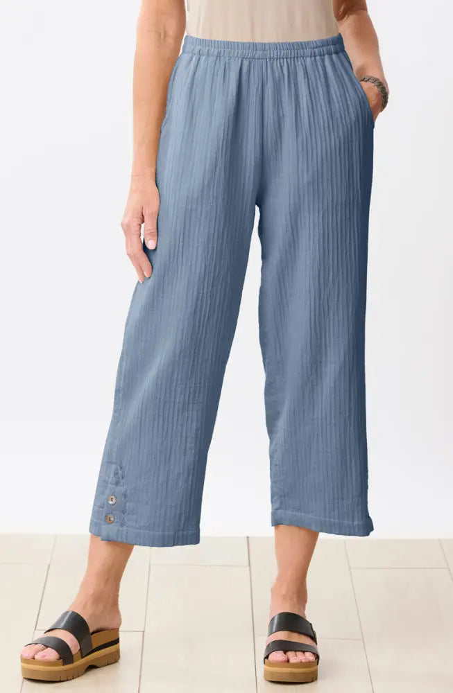 Kesari Cotton Dobby Gauze Crop Pant