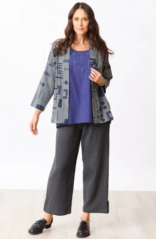 Kesari Cotton Dobby Gauze Crop Pant