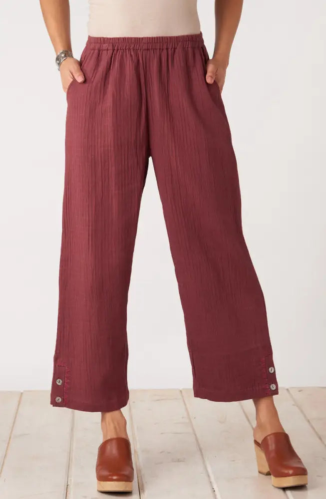 Kesari Cotton Dobby Gauze Crop Pant