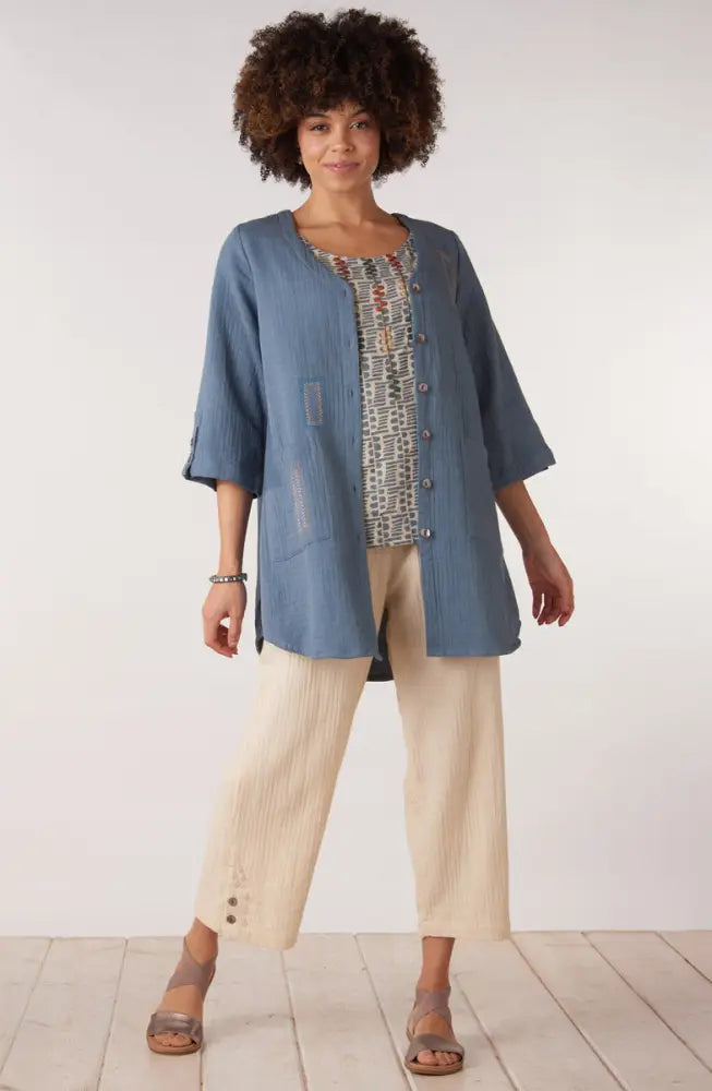 Kesari Cotton Dobby Gauze Crop Pant - Beechwood / PS (6-8)