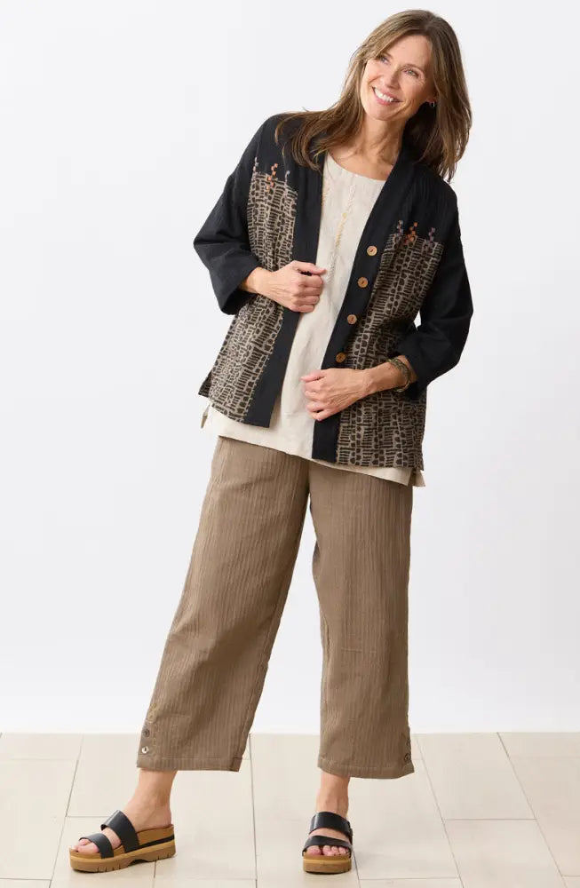 Kesari Cotton Dobby Gauze Crop Pant - Cumin / PS (6-8)
