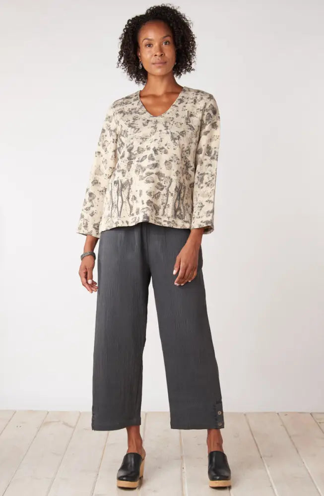 Kesari Cotton Dobby Gauze Crop Pant - Graphite / PS (6-8)