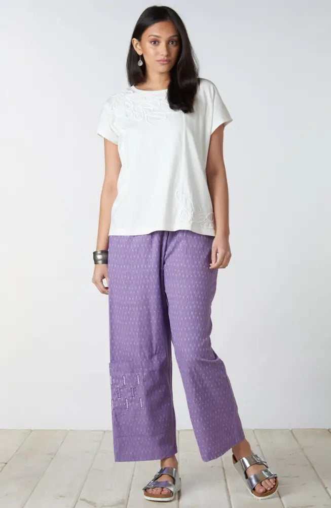 Kesari Pull-On Cargo Crop Pant - Purple