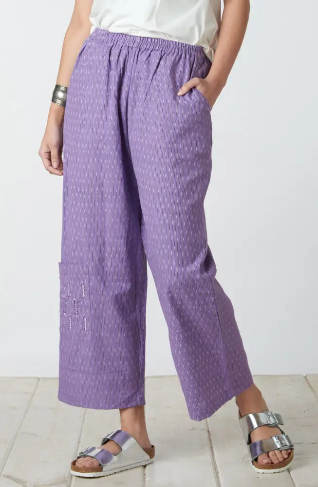 Kesari Pull-On Cargo Crop Pant - Purple