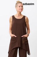 Manori Slub Cotton Swing Tunic Tank - Ebony - Ebony / PS (6-8)