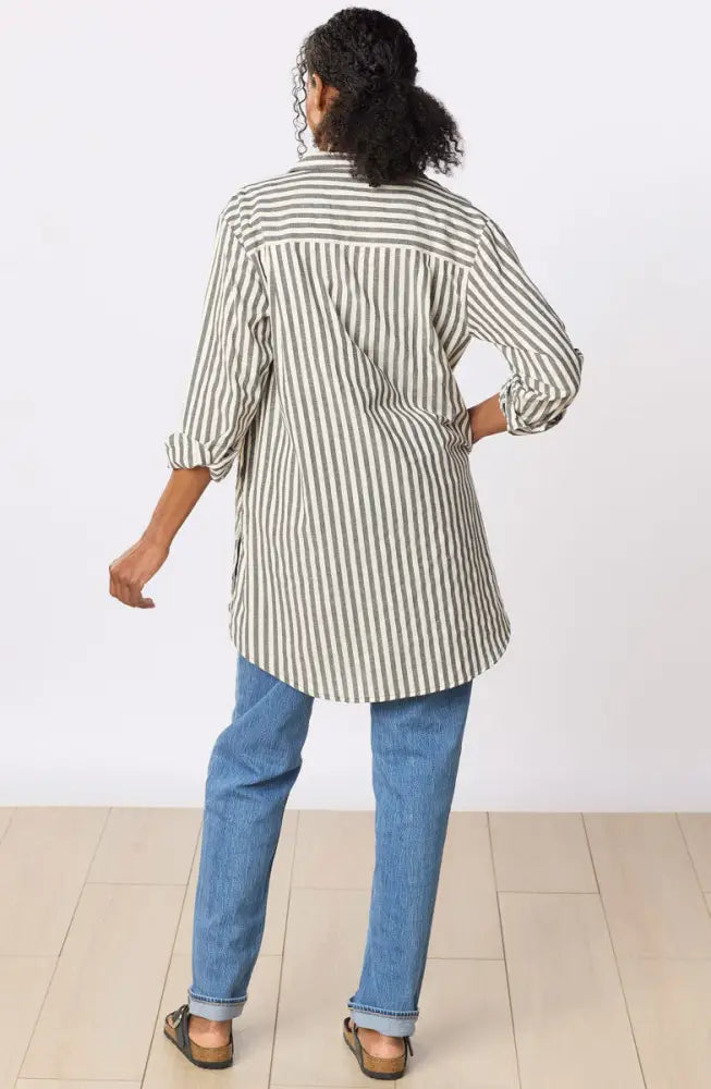Parulia A-line Shirt Jacket - Natural/Black