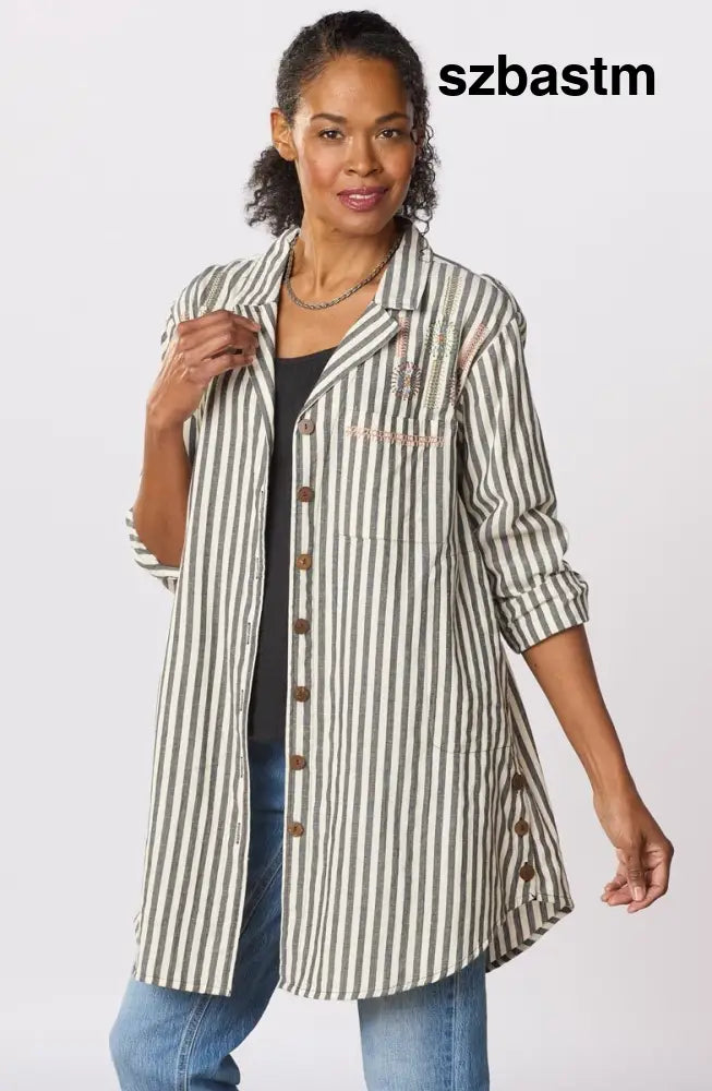 Parulia A-line Shirt Jacket - Natural/Black - Natural/Black / PS (6-8)