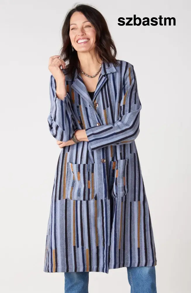 Rasima Long Swing Coat - Cloud/Multi - Cloud/Multi / PS (6-8)