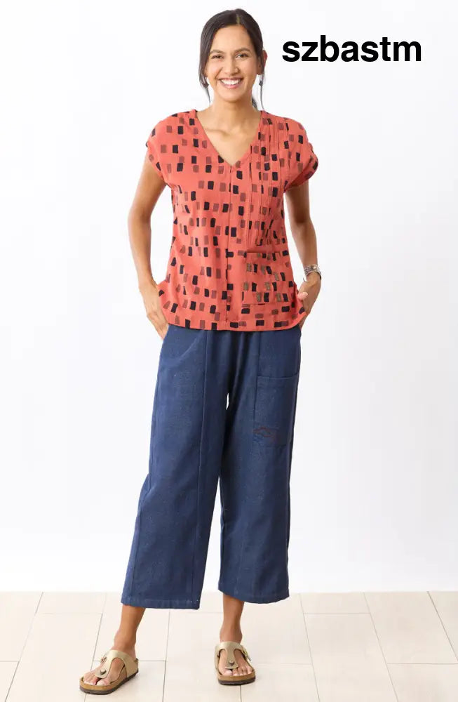 Recycled Yarn Kesari Pull-On Pant - Dark blue denim / PS (6-8)