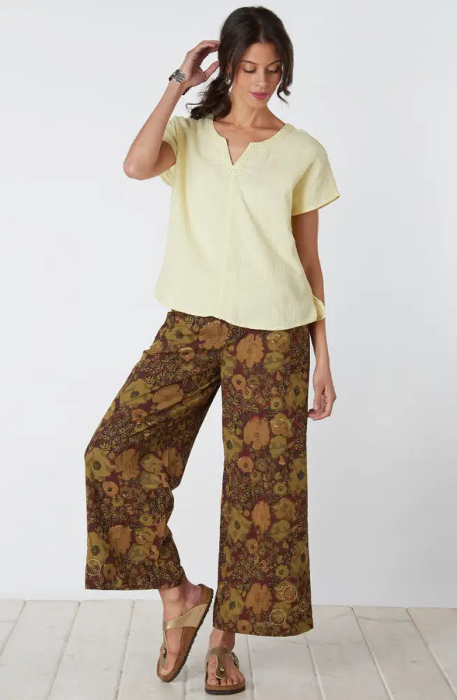 Sangli Natural Dye Wide-Leg Pant - Port/Multi
