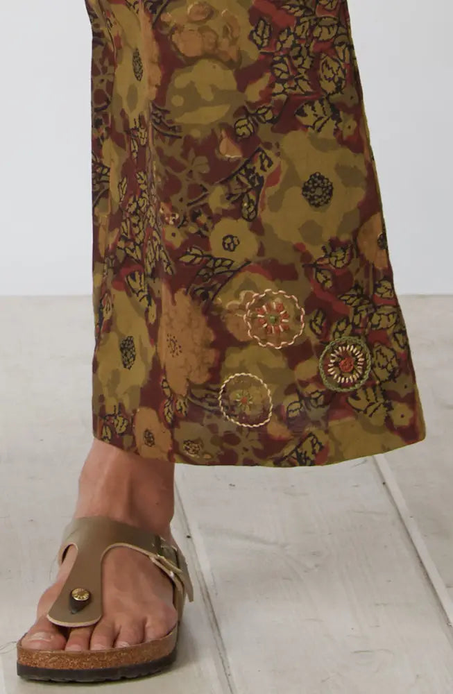 Sangli Natural Dye Wide-Leg Pant - Port/Multi