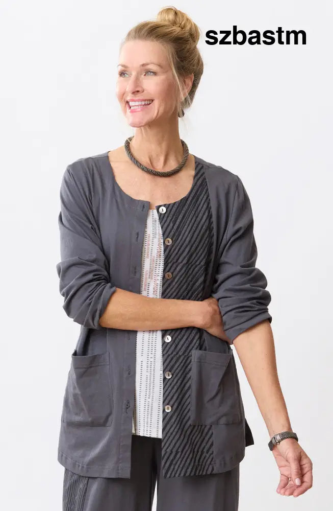 Tulika Long-Sleeve Soft Knit Jacket - Graphite - Graphite / PS (6-8)