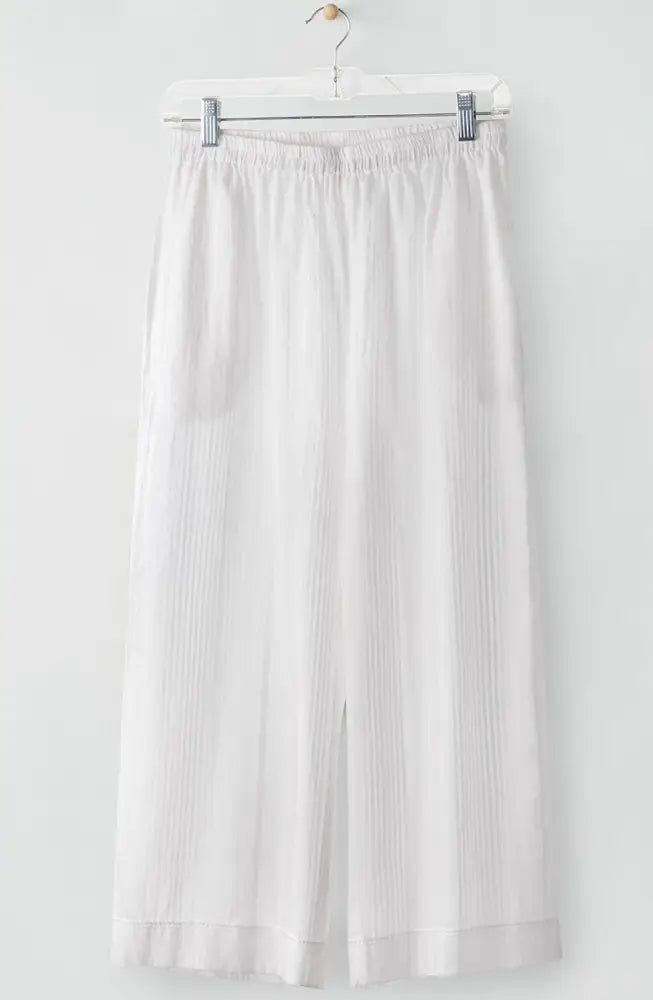 Voile Lightweight Pull-On Layering Culottes - White / PS (6-8)